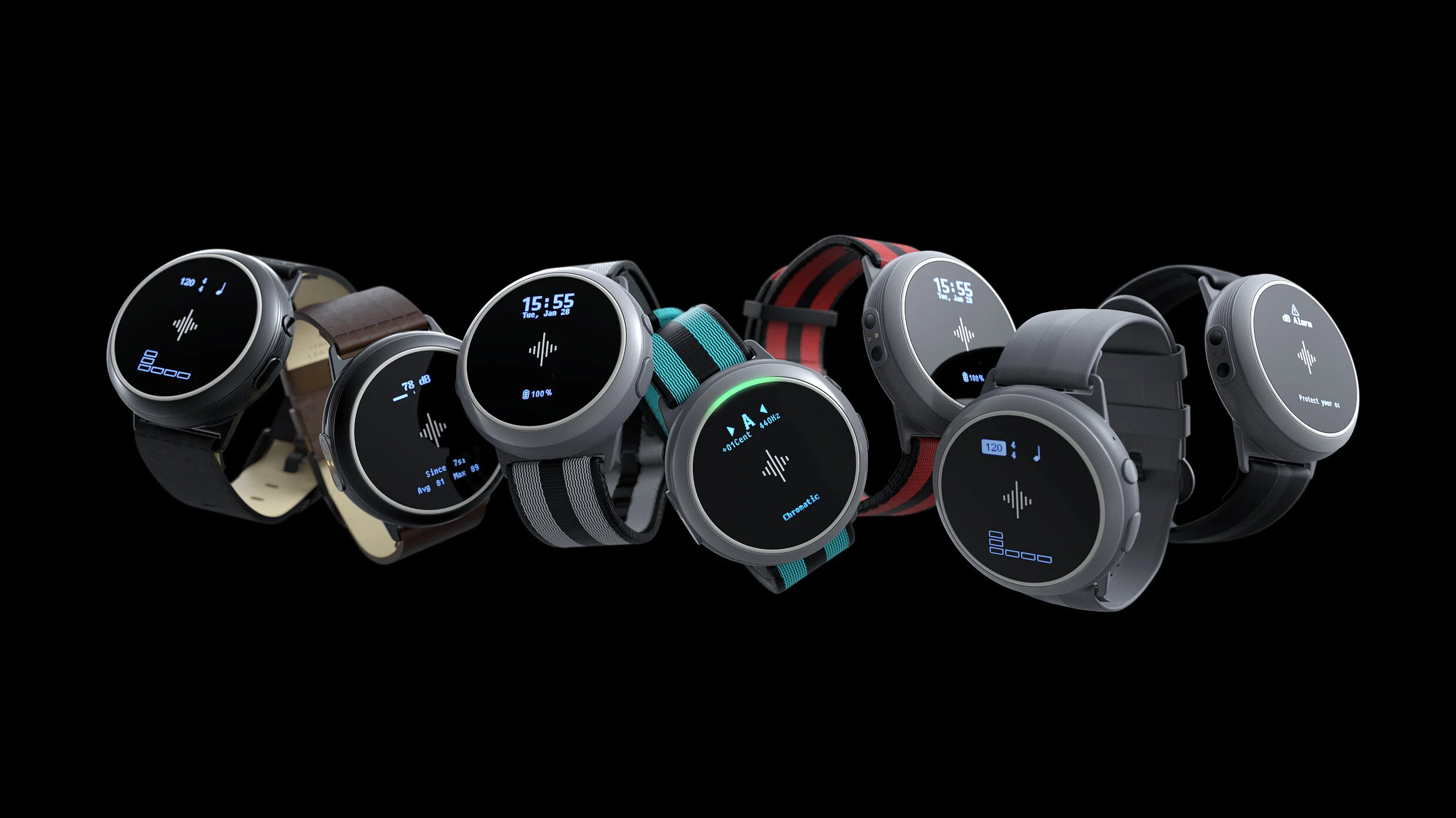 3D render of full Soundbrenner Core lineup