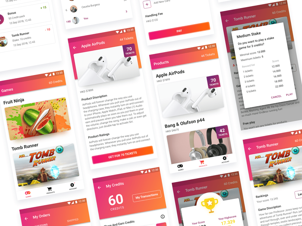 Gamico App product design auction