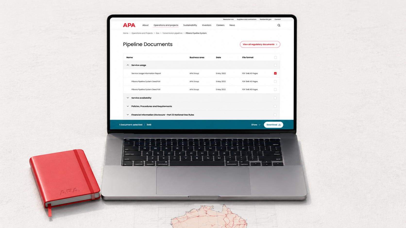Centralized APA Group document hub with filtering and access tools