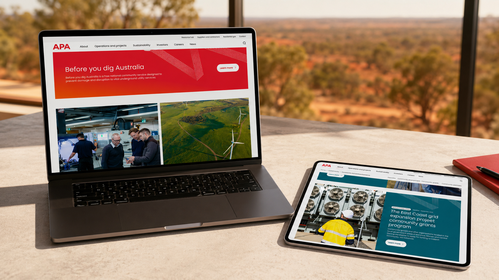 APA Group final closing visual of the redesigned digital platform