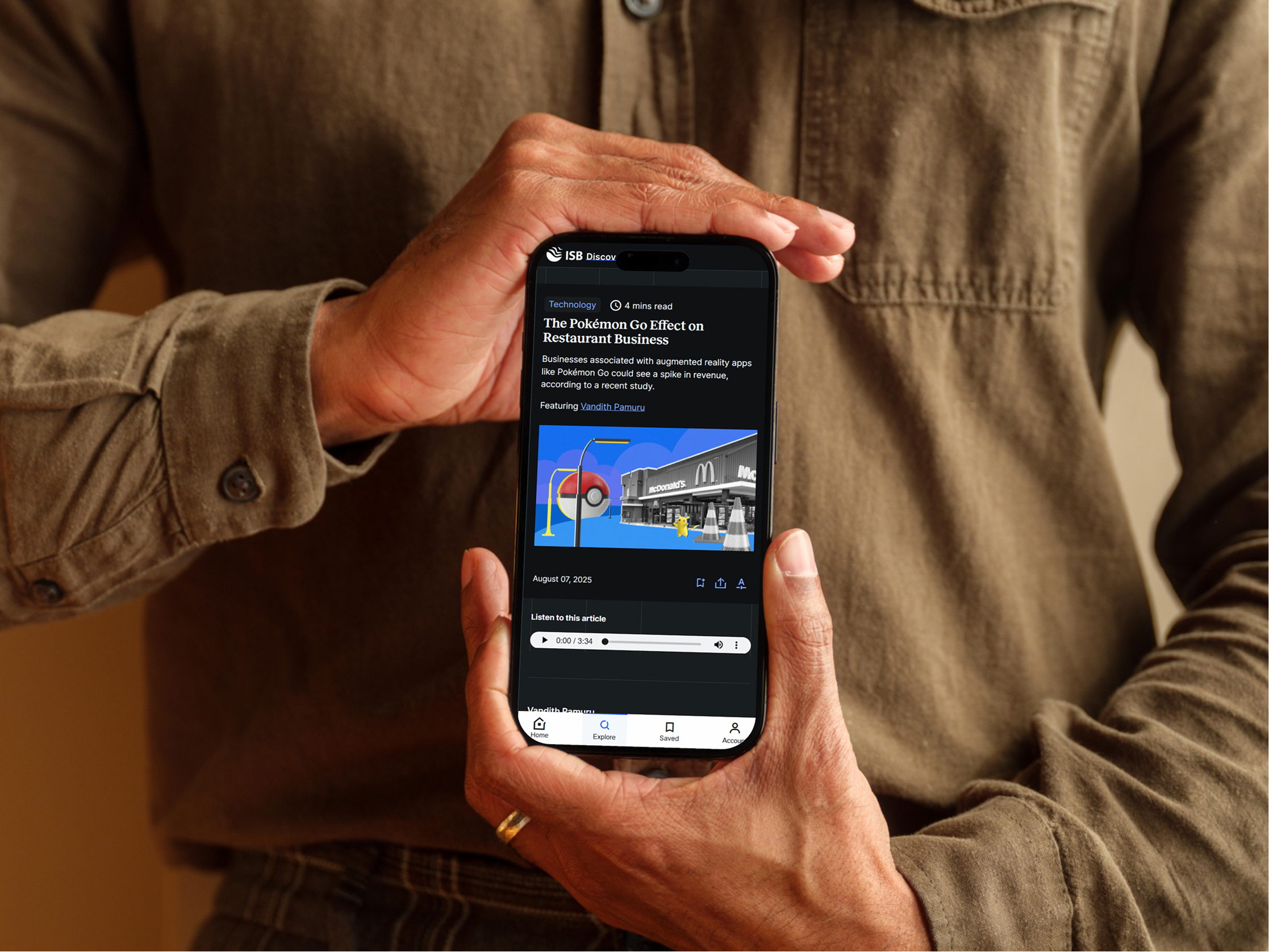 ISB Discover dark mode editorial experience