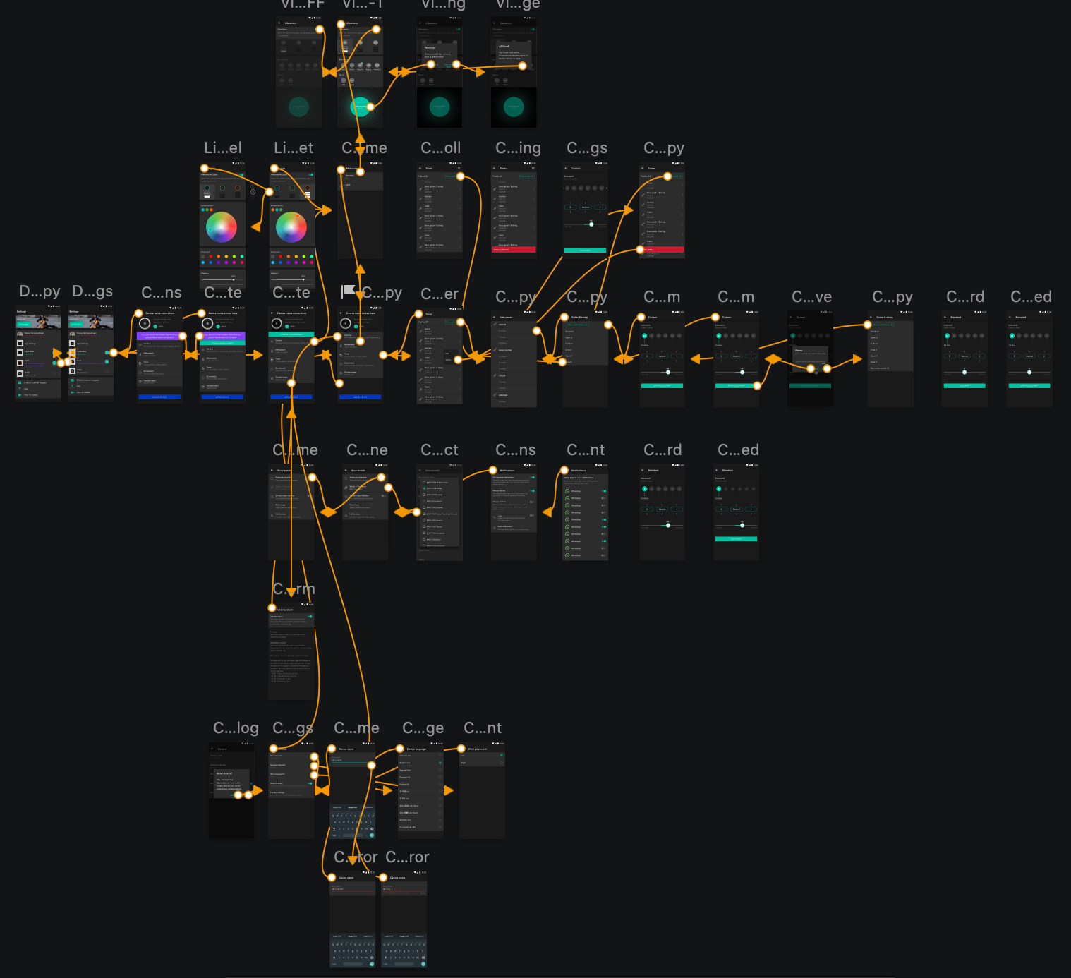 Settings flow design